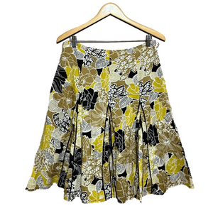 Willi Smith Floral Midi Skirt Women's Size 8 Neutral 100% Cotton